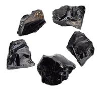 WRITWAA 5 Piezas Piedras de Obsidiana Natural para Aromaterapia y Decoración Pequeñas Piedras Negras Irregulares Ideales para Difusores y Yoga
