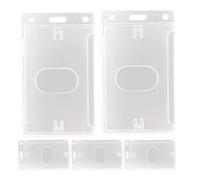 WRITWAA 5 Piezas Porta Credencial Transparente Rígido con Inserción Lateral, Funda Protectora para Tarjetas de Identificación, Paquete, Tamaño Vertical, Plástico Resistente para Oficina,