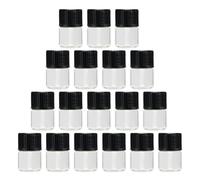 WRITWAA 50 Piezas Botella De Aceite Esencial Simple Productos De Tamaño De Viaje Delgado Artículos De Aseo Botellas Portátil Botella De Tocador Cuentagotas Básico Mini Pequeño Negro Vidrio