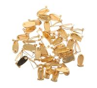 WRITWAA 50 Piezas Orejeras Ovaladas Clip Cobre con Almohadillas Planas y Cierres de Seguridad Convertidores para Pendientes de Respaldo Plano Accesorios para Fabricación de Joyas DIY