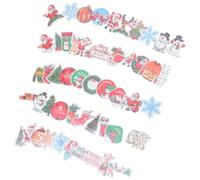WRITWAA 50 Piezas Pegatinas Navideñas, Pegatinas de Dibujos Animados de Vinilo Adhesivo Holográfico, Decoración Temática de Navidad, Fáciles de Limpiar, para DIY y Álbumes
