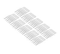 WRITWAA 50 Piezas Peines Para Pelo Diy Accesorios Para Pelo Hechos a Mano De Cinco Dientes Peine Para Tocado Para Mujeres y Niñas Plateados