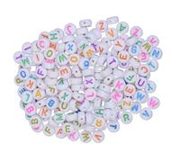 WRITWAA 500 piezas Cuentas Coloridas DIY con Letras del Alfabeto Cuentas Redondas de Plástico para Hacer Pulseras y Collares Accesorios Creativos para Manualidades Infantiles
