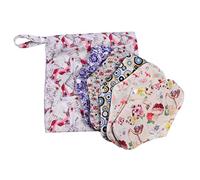 WRITWAA 5piezas Compresa Menstrual Lavable Bambú Compresa Reutilizable Tipo Unidades Con Bolsa Adecuada Para Uso Diario y Protección Ciclo Menstrual