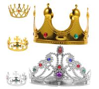 WRITWAA 5piezas Coronas De Cumpleaños Para Reyes y Reinas Accesorios De Fiesta De Cosplay Decoración De Cumpleaños Diademas De Fiesta Livianas y Elegantes