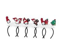 WRITWAA 5piezas Diademas Navideñas Decorativas para Fiesta Estilo Festival Pelusa y Resortes para Adultos y Celebraciones de Navidad Estilo Aleatorio