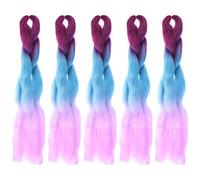 WRITWAA 5piezas Extensiones De Pelo Trenzado Unidades Degradado Tocado Falsa Accesorios De Cabello