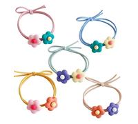 WRITWAA 5piezas Gomas Pelo Flores Coleteros De Moda Coleteros Elásticos Para Niñas