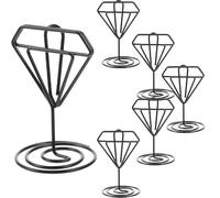 WRITWAA 6 Clips Resistentes y No se Deforman para Números de Mesa de Boda en Metal Negro Soporte para Tarjetas Adecuado para Decoración de Mesas