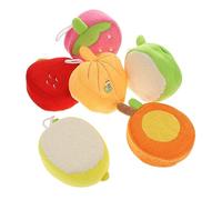WRITWAA 6 Piezas Baño de frutas cepillo de baño para bebé fregar esponjas bath cuerpo depurador de baño para cepillo corporal exfoliante Fibra de poliéster esponja