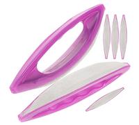 WRITWAA 6 Piezas Cepillo de cera para limas de pulido gel acrilico para uñas pintauñas gel polaco pincel herramientas para pulir uñas pulidor de pedicura piel de oveja sintética Púrpura