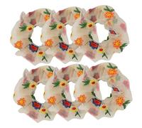 WRITWAA 6 Piezas Flores Círculo de cabello estilo coletero lazos elásticos para el cabello ondulado soportes de de caballo de tela lazo decorativo para el cabello