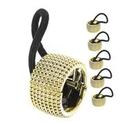WRITWAA 6 Piezas Lazo Para El Cabello Con De Caballo Lazos Para El Cabello En Espiral Accesorios Para El Cabello De Adolescente Francés Boda Coletero Golden El Plastico