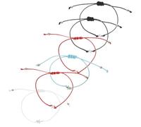 WRITWAA 6 Piezas Pulsera Ajustable de Regreso a Clases para Hija con Diseño de Figura, Hecha de Cuerda Encerada y Cobre, Creativa y Única para Regalar Vuelta al Cole