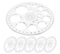 WRITWAA 6 Transportadores Circulares Multifunción de Plástico Transparente 11,5 Cm, Regla de Medición y Plantilla para Dibujo Técnico, Arquitectura y Matemáticas, Material Escolar