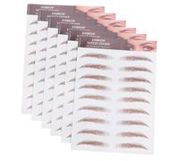 WRITWAA 6hojas Pegatinas Para Cejas Marrones De Transferencia De Agua De Efecto Auténticas y Reales Para Maquillaje De Ojo Calcomanías Temporales De Imitación
