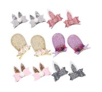 WRITWAA 6pares Accesorios De Pelo Orejas De Conejo y Lentejuelas Horquillas Para Chicas