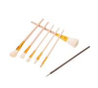 WRITWAA 7 Piezas Set de Pinceles para Pintura Acrílica y Óleo Lana y Madera, 7 Tamaños para Capturar Detalles y Mezclar en Técnicas Artísticas y Pintura
