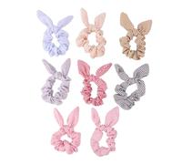 WRITWAA 8 Piezas Coletero Con Orejas De Conejo Coleteros Con Orejas De Conejo Cabello Sostenedor De La De Caballo Bowknot Banda De Pelo De Niña Envoltura De Pelo De Niña