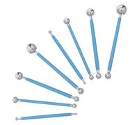 WRITWAA 8 Piezas Herramienta de Arte para Repujado Doble Punta de Bola, Acero Inoxidable y Plástico, Cómodo Agarre para Pintura en Rocas y Mandalas Dotting