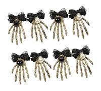 WRITWAA 8 piezas Horquillas Halloween Mano Pinza Creativa Decorativa y white para Fiesta y Disfraz Accesorio Cabello Fiesta Temática
