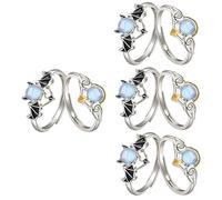 WRITWAA 8piezas Anillos De Ajustables Diseño De Ángel y Demonio Para San Valentín y Ocasiones Especiales