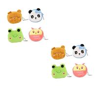WRITWAA 8piezas Carteras De Animales De Peluche De Monedero De Panda Búho Rana y Oso para Mujeres y Niñas para Uso Diario Diseño Práctico y Organizador De Tarjetas