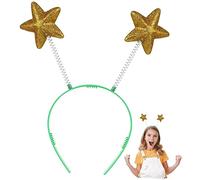 WRITWAA 8piezas Diadema De De Cinco Puntas Lentejuelas Para Cosplay y Fiestas De Tocados Creativos Para Niñas Decoración Estrellas Doradas