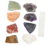 WRITWAA 9 Piezas Conjunto de gemas de cristal piedra de los chakras piedras de energía multifunción piedras de masaje de energía piedras energéticas de uso diario Cristal en bruto
