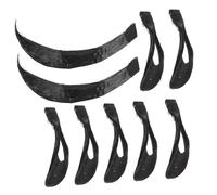 WRITWAA 9 Piezas Película Patillas De La Ópera De Pekín Bang Extensiones Clip De Cabello Humano Clip En La Bolsa De Cabello Humano En Flequillo Alambre De Alta Temperatura Black