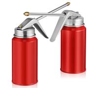WRITWAA Aceitera Metálica de Alta Presión 200 Ml Roja Dispensador de Aceite Bomba Manual 2 Unidades Aceitera Pequeña Portátil para Mantenimiento Automotriz y Lubricación Precisa