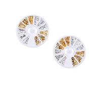 WRITWAA Adornos De Metal Forma De Disco Remaches Para Uñas Creativos Para Decoración De Manicura Por Caja