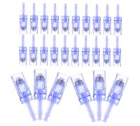 WRITWAA Agujas De Repuesto Eléctricas Para Microagujas 30 Unidades Tamaño Corto Color Azul Cierre Para Cuidado Facial y Uso Profesional Piel Sensible