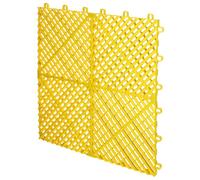 WRITWAA Alfombrilla de Drenaje para Lavado de Coches, Rejilla Plástica Entrelazada, Tapete Antideslizante para Taller y Garaje, Tamaño Estándar, Color Amarillo, Uso Industrial y Comercial