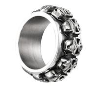 WRITWAA Anillo De Acero Inoxidable Forma De Calavera Estilo Punk Vintage Para Hombre Anillo Único De Obsequio Para Uso Casual