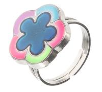 WRITWAA Anillo Luminoso De Temperatura Anillos De Mujer Ajustador Dimensionador Campana Timbre De La Puerta Solar Repicar Agitarse Oro Anillo De Flores Joyería Del Estado De Ánimo Aleación