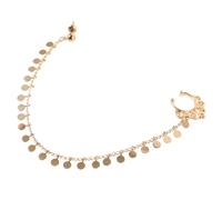 WRITWAA Anillo Nariz Colgante Dorado con Cadena Minimalista Pendiente de Oreja y Nariz para Mujer Joyería Versátil Estilo Boho con Flecos Brillantes Accesorio Elegante para Uso Diario