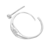 WRITWAA Anillos Ajustables para Manualidades Base Plana de Plata Soporte Abierto para Incrustación de Gemas Diseño Minimalista para Joyería DIY