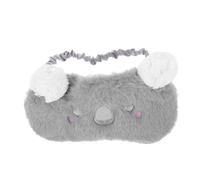 WRITWAA Antifaz Para Dormir Con Los Ojos Vendados Bonito Y Cómodo Con Diseño De Animales De Dibujos Animados Divertido De Felpa Corta Color Gris