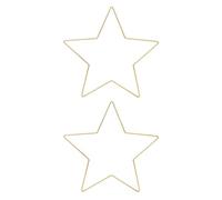 WRITWAA Aros de Alambre en Forma de Estrella 25 Cm, 2 Piezas, Marco de Hierro Dorado para Manualidades, Decoración de Pared y Techo, Accesorios para Macramé y Atrapasueños, Uso Interior