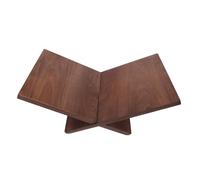 WRITWAA Atril de Madera Maciza Marrón para Libros 32x23x19 Cm, Soporte Compacto para Escritorio, Estante Portátil para Cocina, Oficina y Estudio, Soporte para Recetas y Documentos