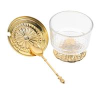 WRITWAA Azucarero con Tapa de Hierro y Vidrio Transparente Recipiente Pequeño para Azúcar Sal y Especias Tarro Multifuncional para Cocina y Decoración del Hogar Set 1 Pieza