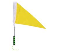 WRITWAA Bandera Portátil Triangular Amarilla Mástil Telescópico de Acero Inoxidable 1,2 M para Reuniones, Excursiones Escolares y Ciclismo
