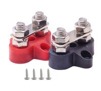 WRITWAA Barras Colectoras Dobles para Batería Pernos M8 Bloque de Distribución de Energía para Coche y Embarcación Terminales de Conexión Arandelas 2 Piezas para Uso Pesado