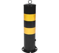 WRITWAA Barrera de Seguridad para Estacionamiento Poste de Acero Reforzado 50 Cm Amarillo y Negro Resistente Intemperie Columna de Aislamiento para Zonas Peatonales y Vehiculares