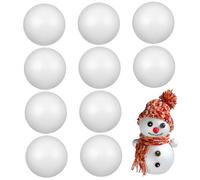 WRITWAA Bolas De Poliestireno Sólido Para Manualidades y Decoración Navideña Para Niños, 10 Unidades De 8 Cm, Resistentes, Uso Árboles De Navidad y Actividades De Invierno