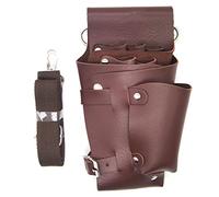 WRITWAA Bolsa de Cintura Portaherramientas Peluquería Multifunción, Marrón, Tamaño Medio, Soporte para Tijeras y Peines, para Peluqueros Profesionales, Uso en Salón de Belleza