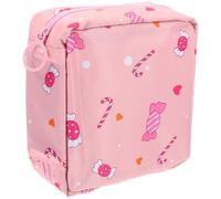 WRITWAA Bolsa Menstrual Grande Rosa de Algodón Acolchada, Neceser Portátil para Toallas Sanitarias y Tampones Cremallera, Bolso Multifunción para Uso Escolar y Diario, Compacto y Práctico