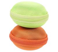WRITWAA Bolsa para Frascos de Perfume 7 Compartimentos 1-2 Ml, Estuche Portátil Eva para Aceites Esenciales, Organizador para Esmaltes de Uñas, Pack 2 Piezas Verde Claro y Naranja,