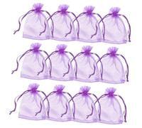 WRITWAA Bolsas de Organza Púrpura Buen Flujo de Aire Tamaño 7x9 Cm 100 con Cordón para Envolver Regalos Ideales para Dulces y Uso Doméstico